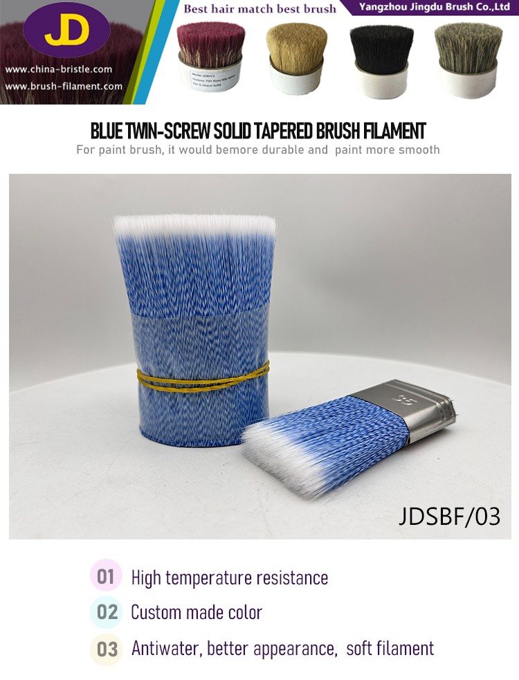 Blue Twin-Screw solid Tapered Brush Filament